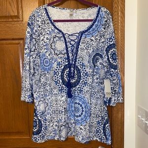 NWT Thomas and Olivia 2X Indigo Girls Beaded Top